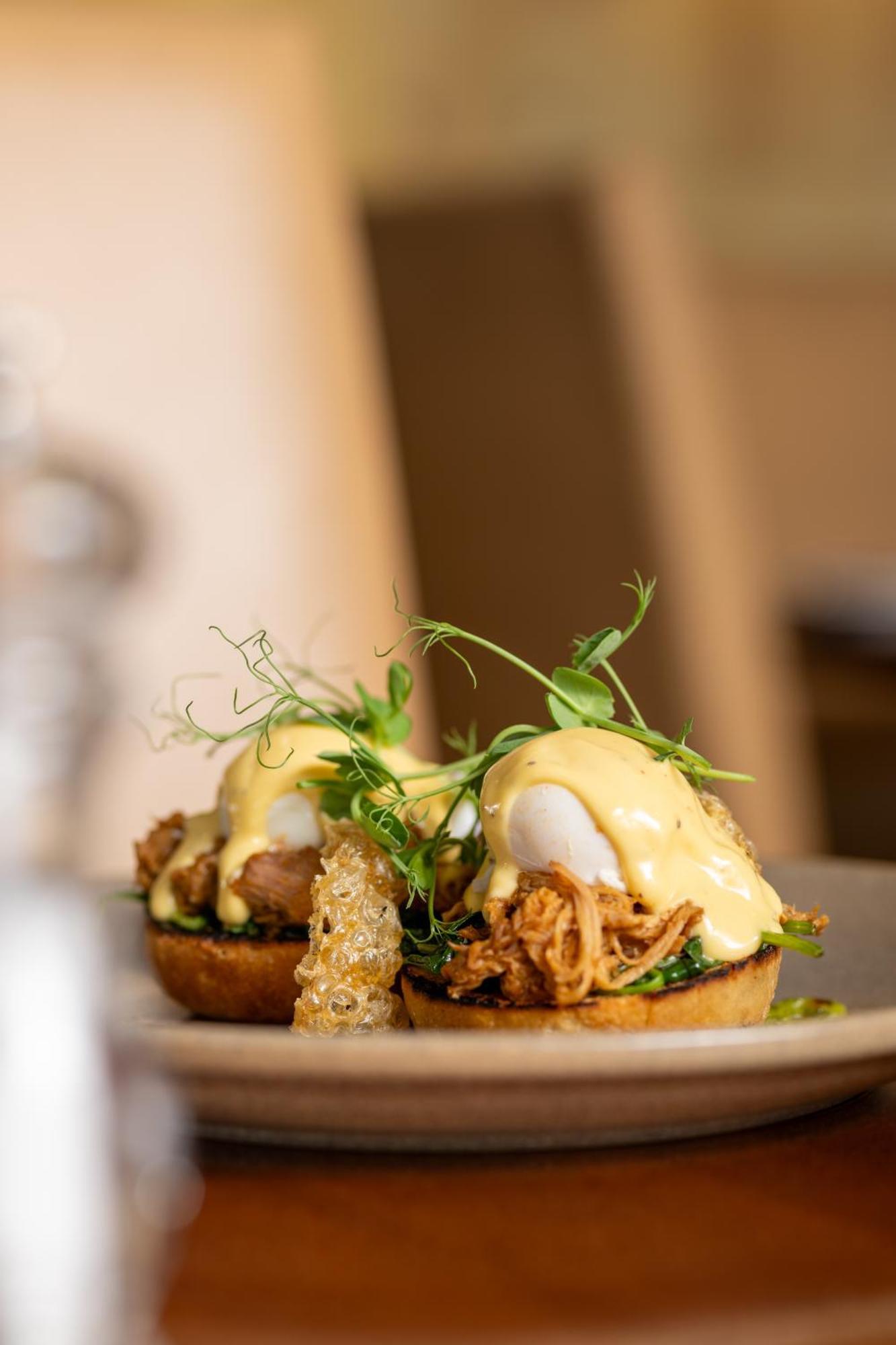 The George Hotell Christchurch Eksteriør bilde A dish of chicken liver parfait with poached egg